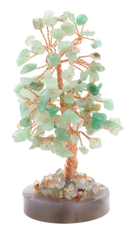 Arbre du Bonheur Aventurine Verte sur Agate 14cm