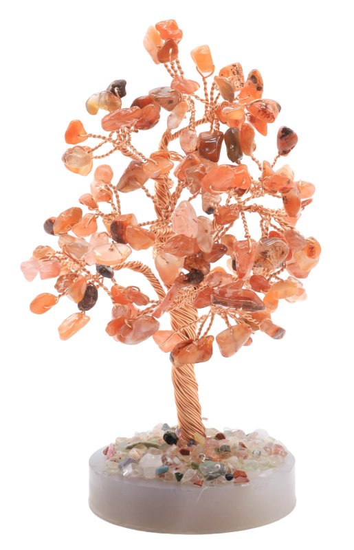 Arbre du Bonheur Cornaline sur Agate 14cm