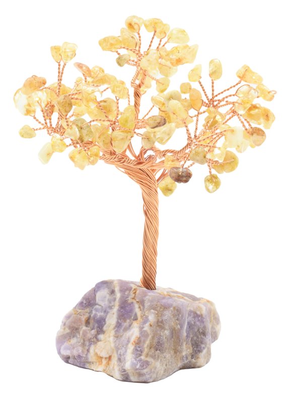 Arbre du Bonheur Citrine base Améthyste 14cm