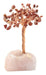 Arbre du Bonheur Jaspe Rouge base Quartz Rose 14cm