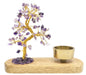 Arbre du Bonheur Améthyste + Bougeoir 17cm