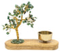 Arbre du Bonheur Aventurine Verte + Bougeoir 17cm
