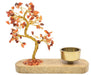 Arbre du Bonheur Cornaline + Bougeoir 17cm