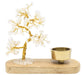 Arbre du Bonheur Cristal de Roche + Bougeoir 17cm
