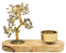 Arbre du Bonheur Labradorite + Bougeoir 17cm