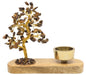 Arbre du Bonheur Œil de Tigre + Bougeoir 17cm