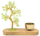 Arbre du Bonheur Quartz vert + Bougeoir 17cm