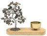 Arbre du Bonheur Pyrite + Bougeoir 17cm