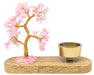 Arbre du Bonheur Quartz Rose + Bougeoir 17cm
