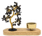 Arbre du Bonheur Tourmaline Noire + Bougeoir 17cm