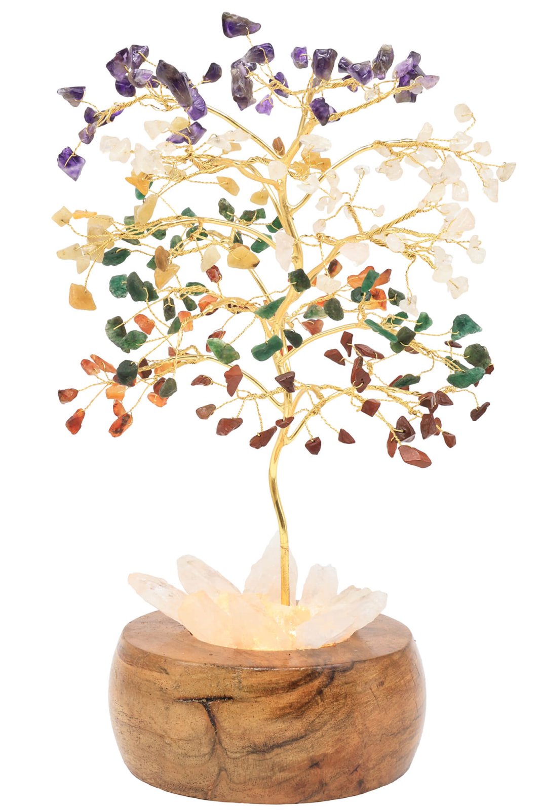 Arbre du Bonheur Lumineux 7 Chakras 25cm