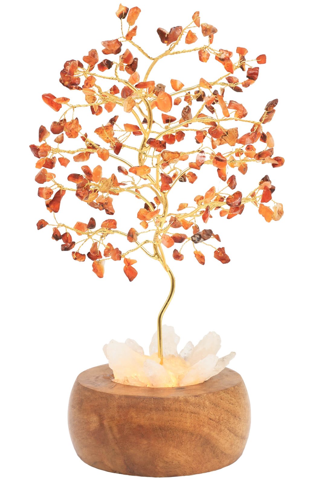 Arbre du Bonheur Lumineux Cornaline 25cm