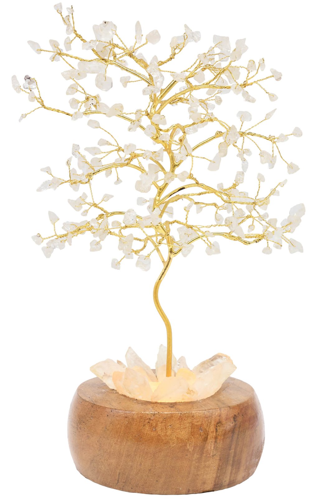 Arbre du Bonheur Lumineux Cristal de Roche 25cm
