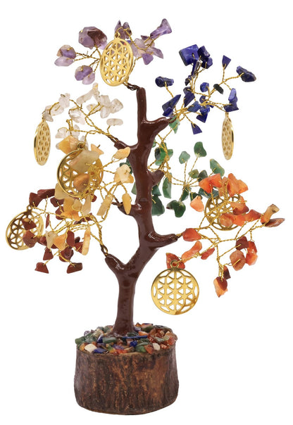 Arbre du Bonheur 7 Chakras + Fleur de Vie