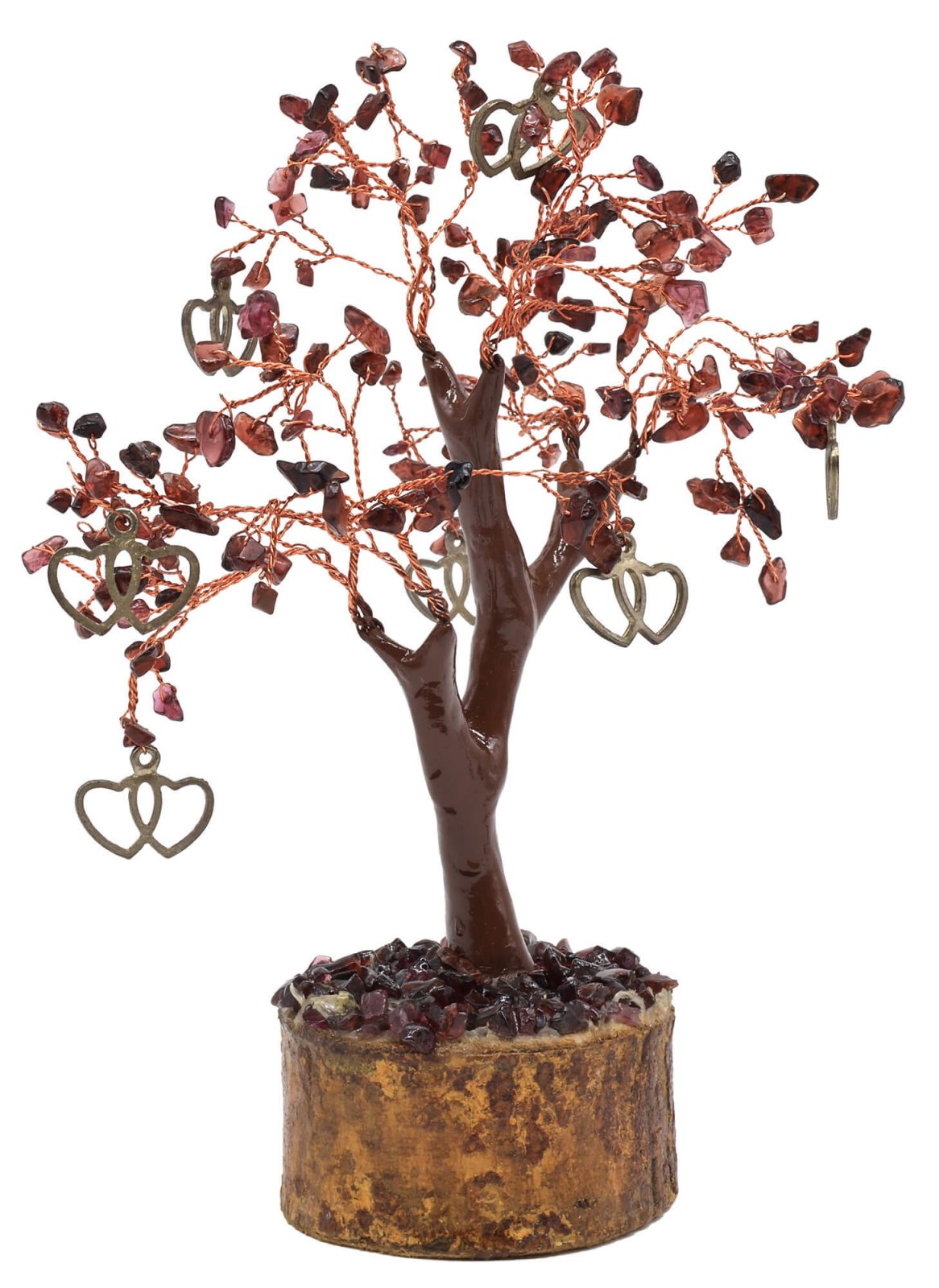 Arbre du Bonheur Grenat + Double Coeur