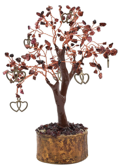 Arbre du Bonheur Grenat + Double Coeur