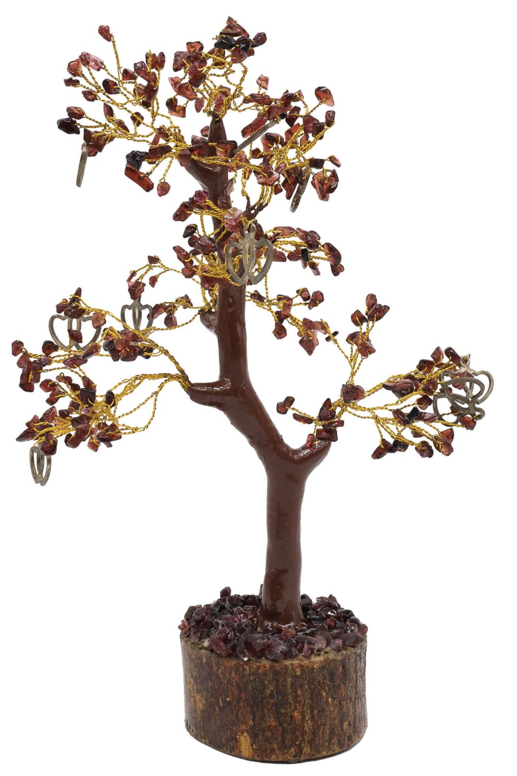 Arbre du Bonheur Grenat + Double Coeur