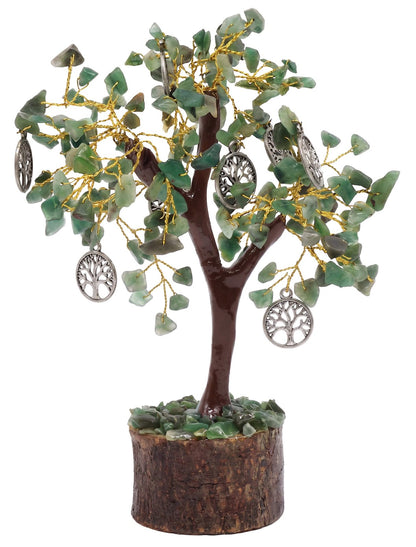 Arbre du Bonheur Jade Verte + Arbre de Vie