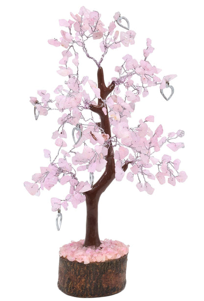 Arbre du Bonheur Quartz Rose + Coeur