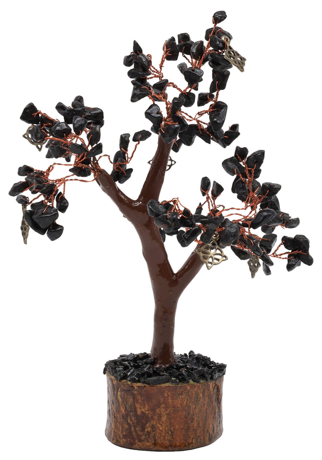 Arbre du Bonheur Tourmaline Noire + Noeud Wiccan