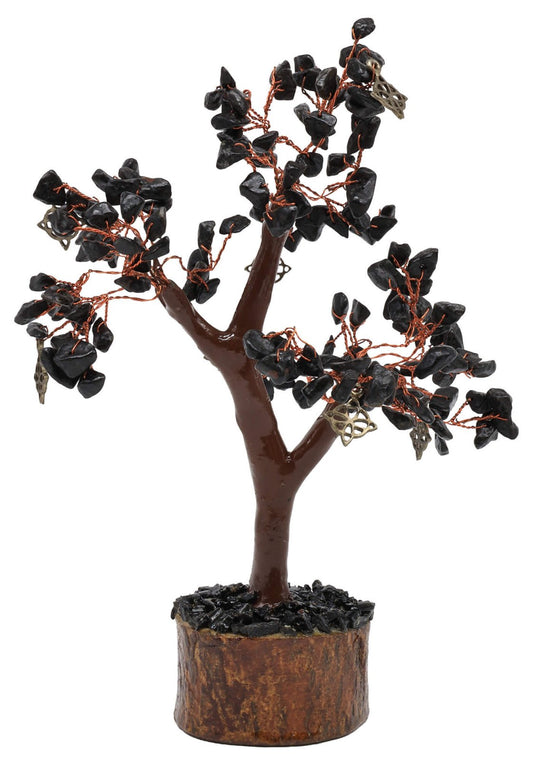 Arbre du Bonheur Tourmaline Noire + Noeud Wiccan