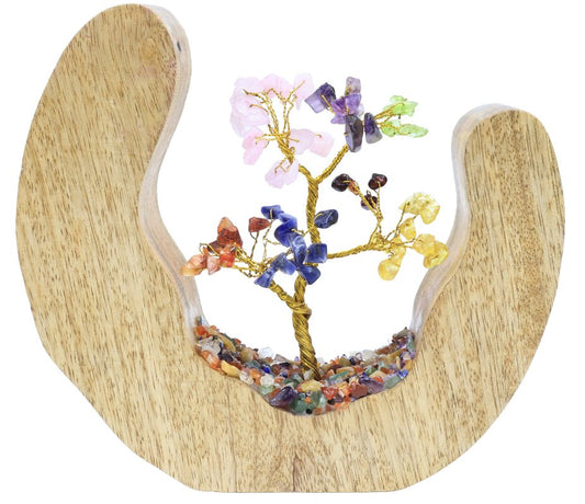 Arbre du Bonheur Bois Design 7 Chakras 17cm