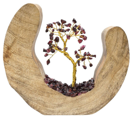 Arbre du Bonheur Bois Design Grenat 17cm