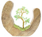 Arbre du Bonheur Bois Design Quartz vert 17cm