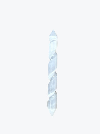Baguette de massage en sélénite, pierre naturelle du Maroc, Grand, Petit, 20x3cm, 243 g