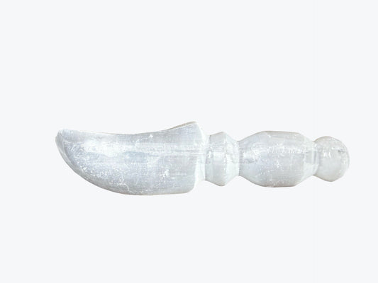 Couteau en pierre sélénite naturelle, artisanale