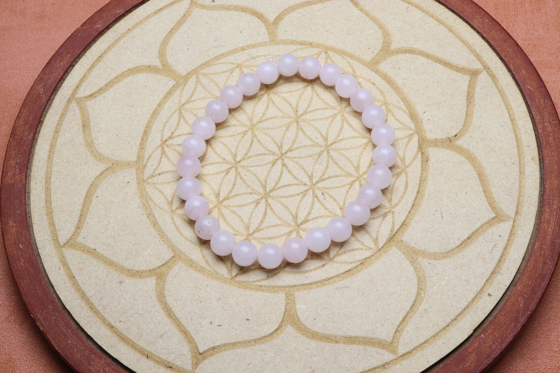 Bracelet Quartz Rose naturelle l Perles de 6 mm - 2