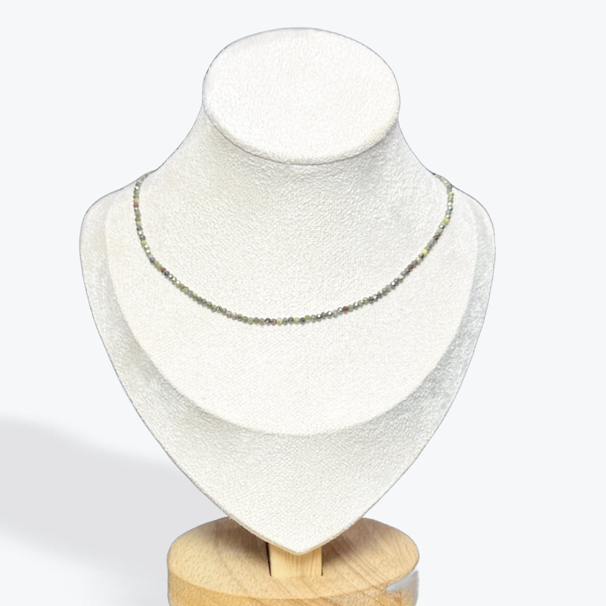 Collier Jaspe Sang de Dragon Facetté - 9
