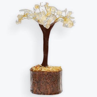 Mini arbre en citrine avec base en bois - 2