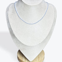 Collier Calcédoine Bleue Facetté - 3
