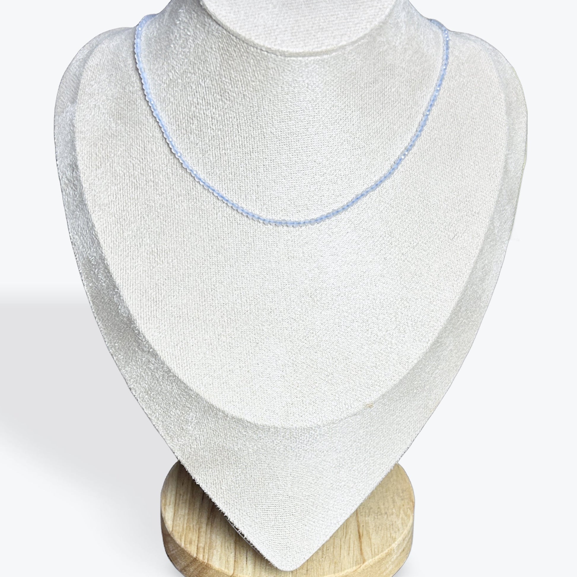 Collier Calcédoine Bleue Facetté - 3