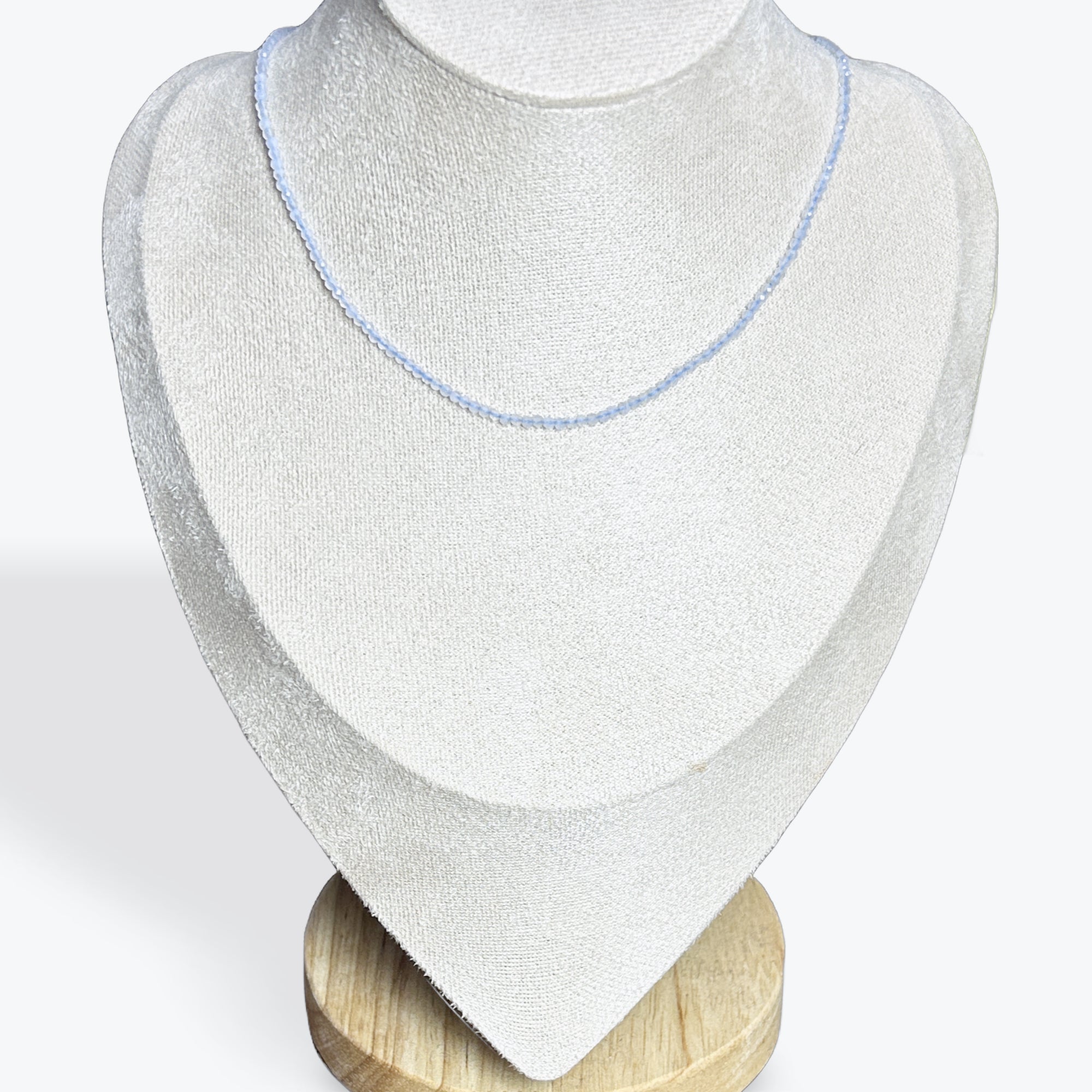 Collier Calcédoine Bleue Facetté - 3