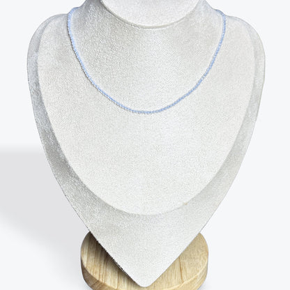 Collier Calcédoine Bleue Facetté - 3