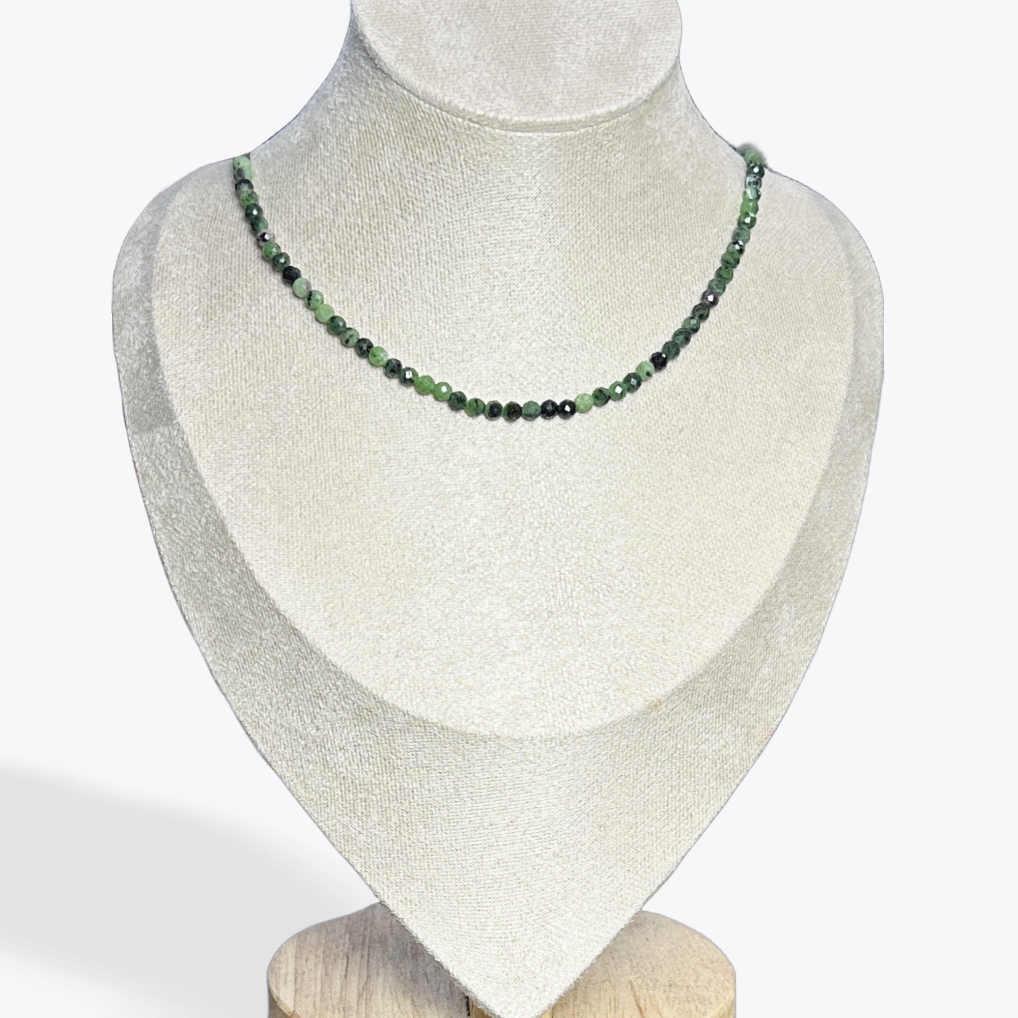 Collier Rubis sur Zoïsite Facetté - 3