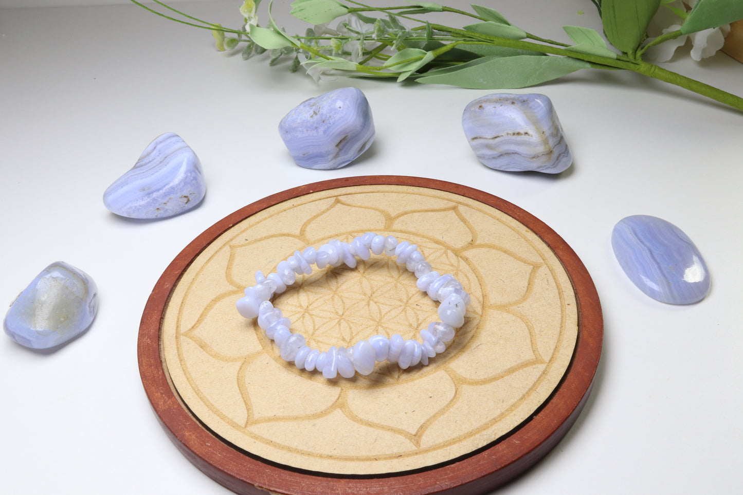 Bracelet Baroque Calcédoine bleu