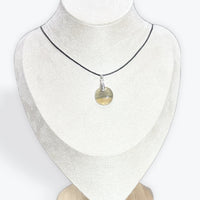 Pendentif rond fluorite jaune