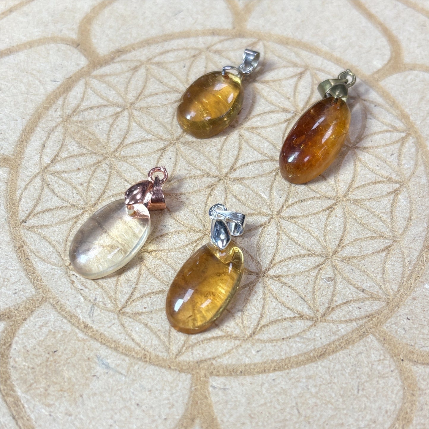 Pendentif en Citrine Ovale - 2x1cm
