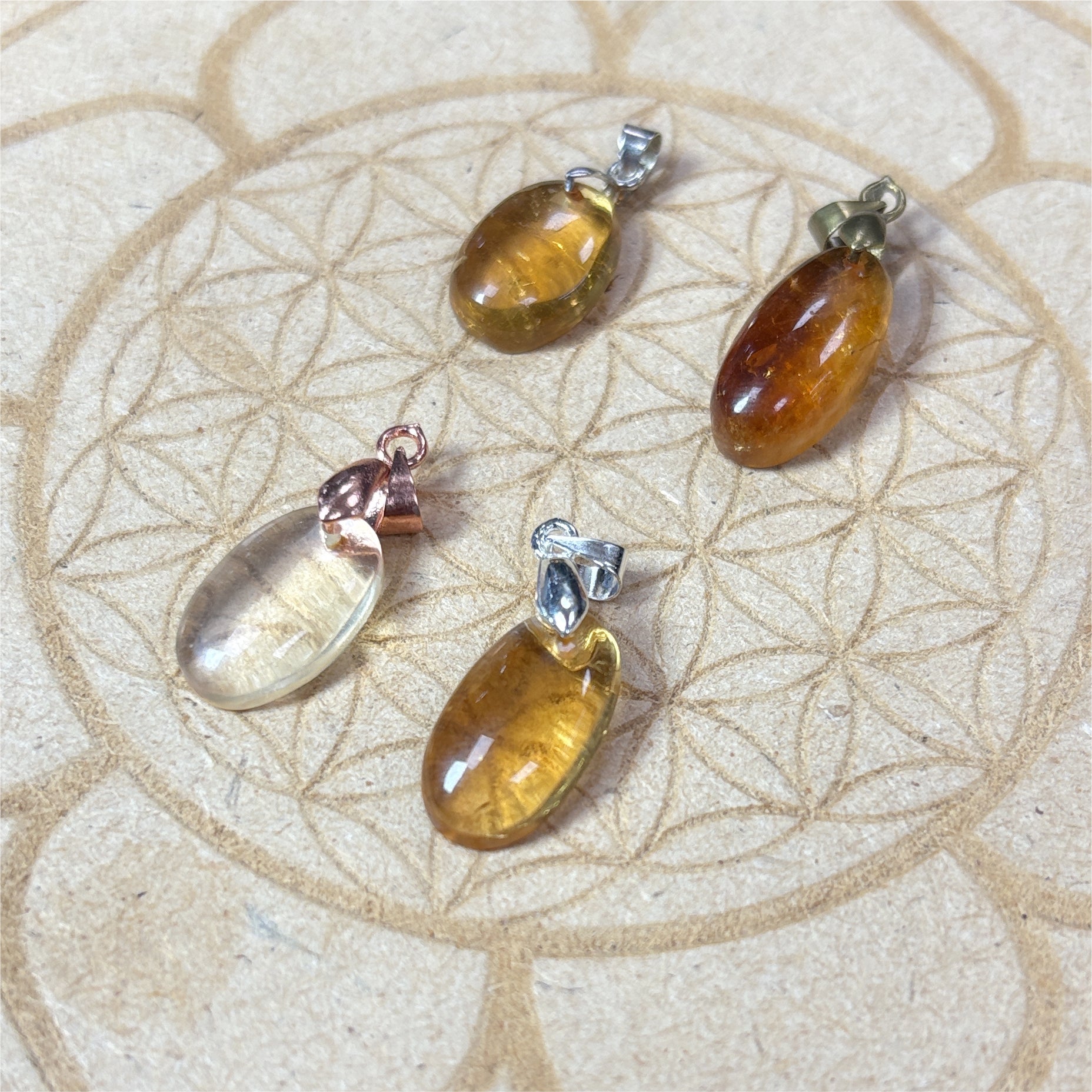 Pendentif en Citrine Ovale - 2x1cm