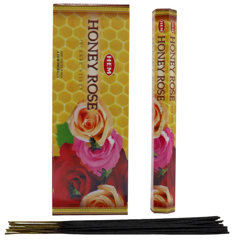 Encens HEM Rose Miel 6x20g