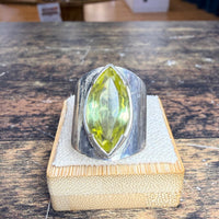 Chevalière citrine taille marquise