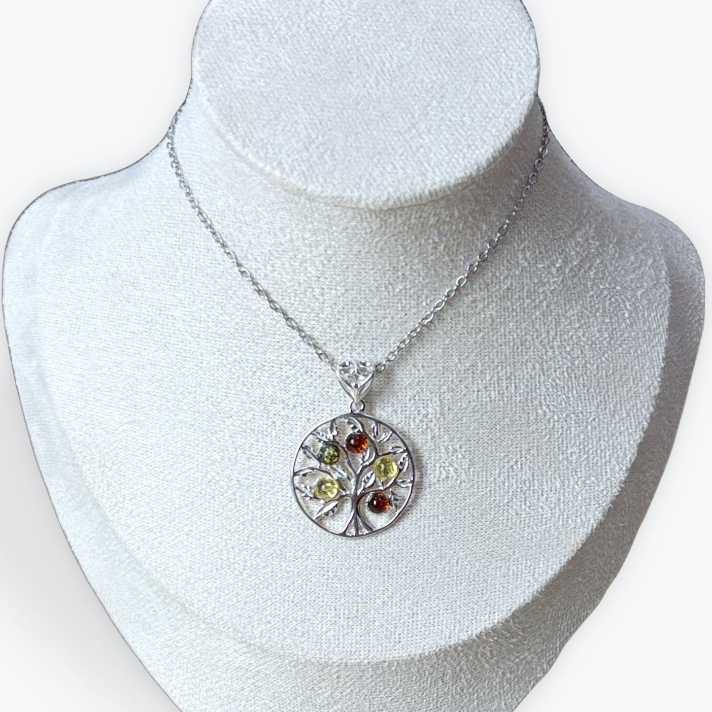 Pendentif Ambre Arbre de vie - Argent 925
