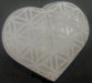 Coeur Sélénite gravé Fleur de Vie 8cm