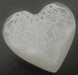Coeur Sélénite gravé Motifs 8cm