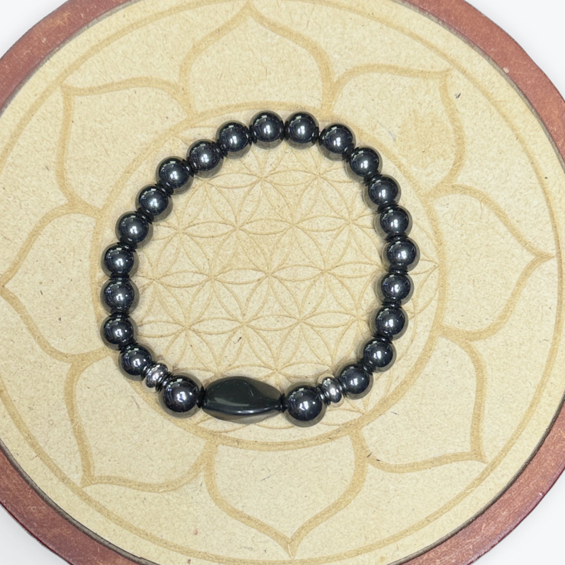 Bracelet Hematite avec espaceur et perle principal