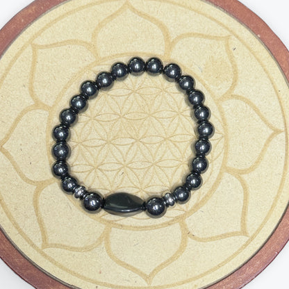Bracelet Hematite avec espaceur et perle principal