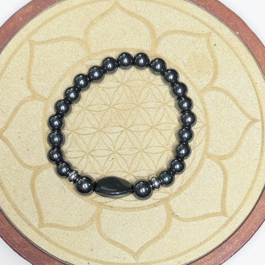 Bracelet Hematite avec espaceur et perle principal